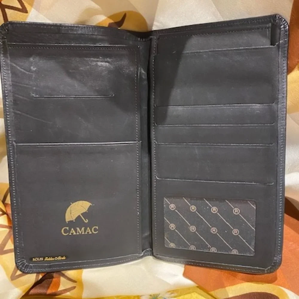 VTG ROLFS GOLDEN CIRCLE Black Leather Travel WALLET